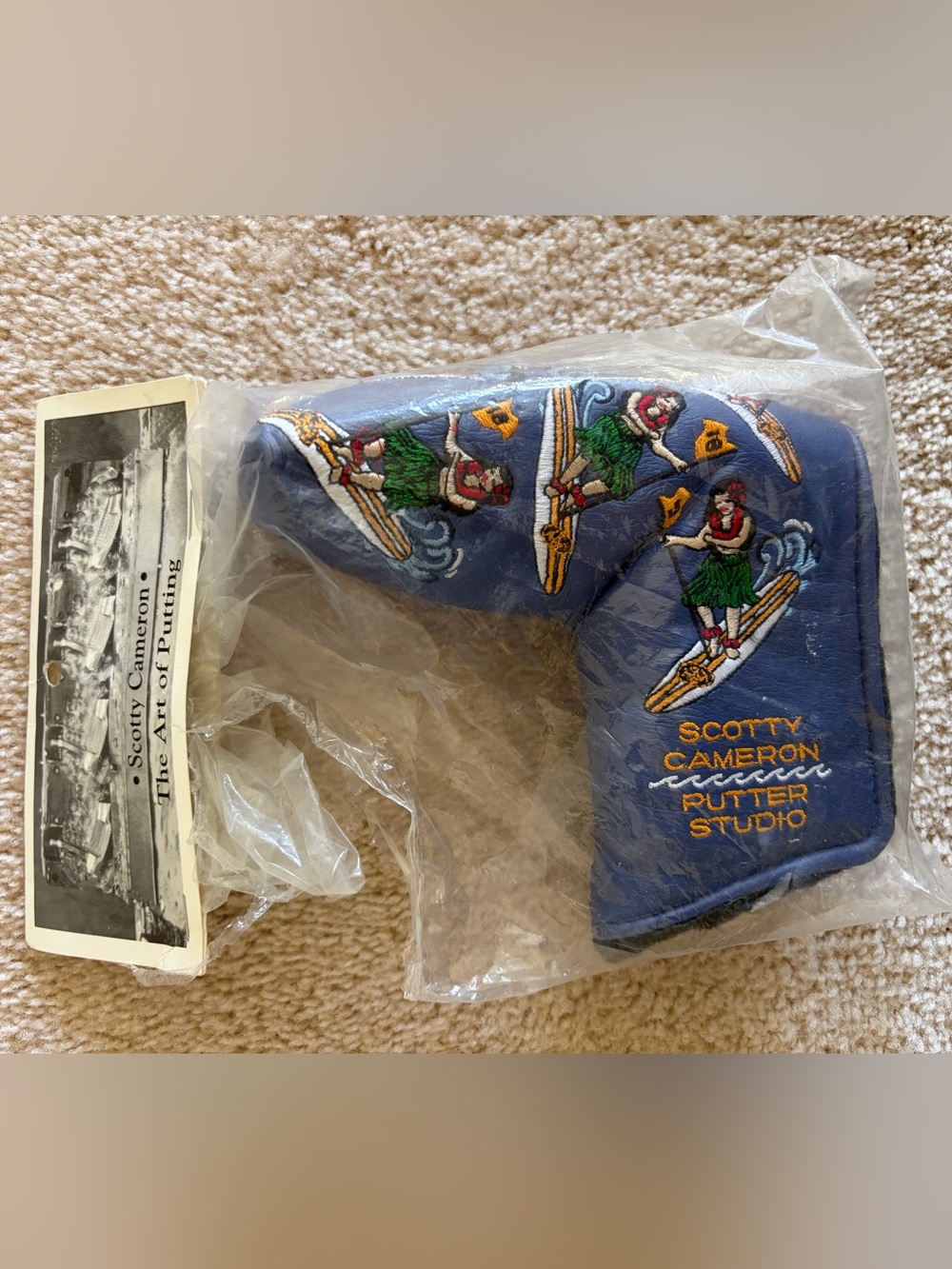Scotty Cameron Blue Embroidered Surfing Golfer Putter Headcover